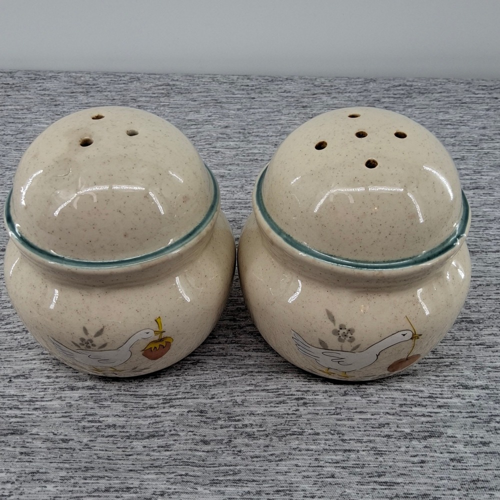 Vintage International China Marmalade Goose Salt & Pepper Shakers Some Wear - Picture 7 of 7